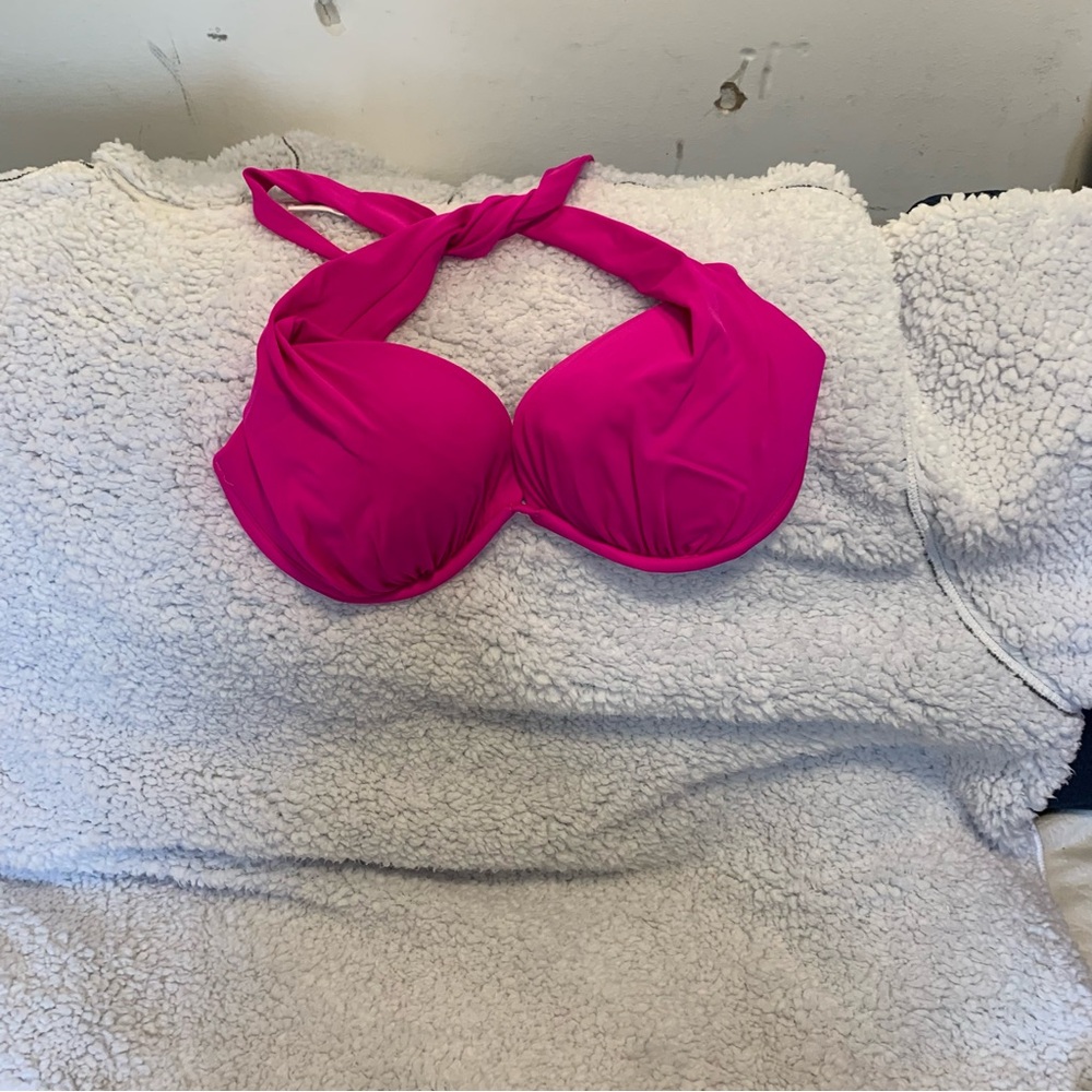 Vibrant Pink Halter Bikini Top